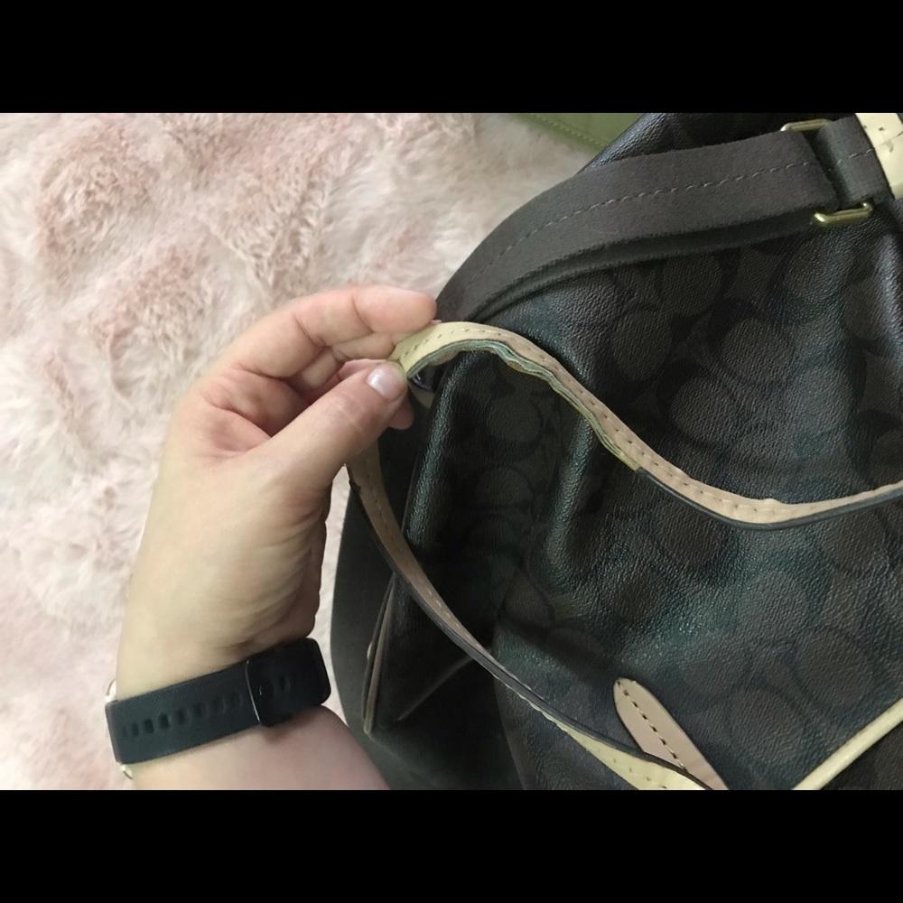 Leather Coach Diaper Bag with Changing Pad - Picture 2 of 6